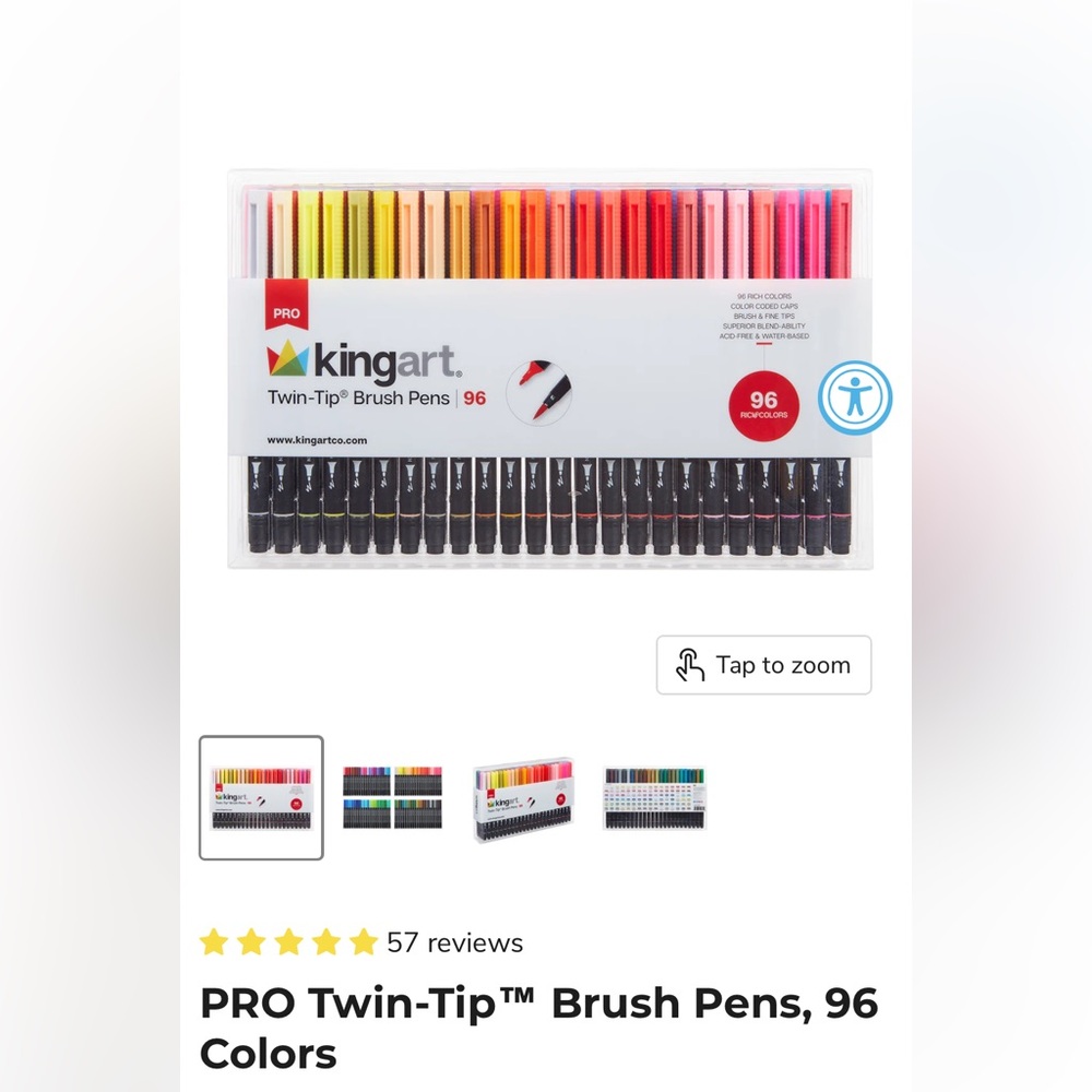 Kingart PRO Twin-Tip Brush Pens Set